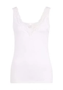 -con-ta- Unterhemd, Spitzen-Details, V-Ausschnitt, Für Damen 100 WEISS