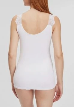 -con-ta- Unterhemd, Spitzen-Details, V-Ausschnitt, Für Damen 100 WEISS -MEY Shop unnamed file 1133