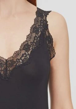 -con-ta- Unterhemd, Spitzen-Details, V-Ausschnitt, Für Damen 200 SCHWARZ -MEY Shop unnamed file 1140