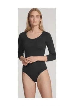 CALIDA Natural Comfort Body, Langarm, Uni, Für Damen 992 SCHWARZ