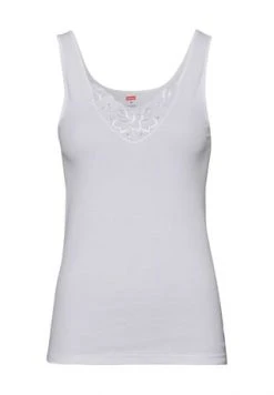 -con-ta- Unterhemd "Gisela", 2er-Pack, Spitzen-Dekolleté, Für Damen Weiß