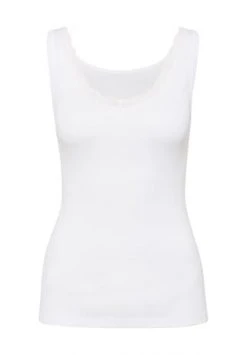 Nina Von C. Unterhemd, Baumwolle, Spitzen-Applikation, Für Damen 100 WEISS