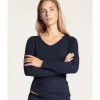 CALIDA Natural Joy Unterhemd, V-Ausschnitt, Für Damen 339 DARK LAPIS BL