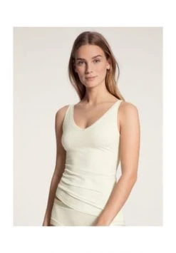 CALIDA Unterhemd "Cate", V-Ausschnitt, Breite Träger, Für Damen 911 ALABASTER CREME